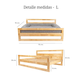 Cama Essential Memory Foam Gris con Base Manhattan