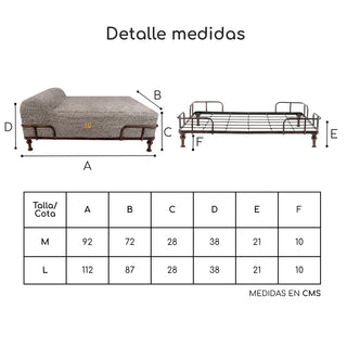Cama Huge Memory Foam Gris con Base Soho