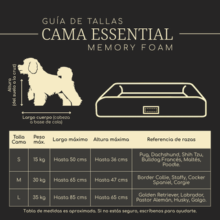 Cama Essential Memory Foam Beige con Base Manhattan
