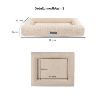 Cama Essential Memory Foam Beige con Base Artisan Lenga