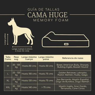 Cama Huge Memory Foam Gris