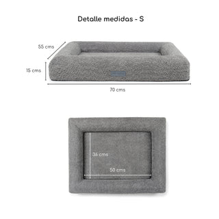 Cama Essential Memory Foam Gris con Base Artisan Lenga