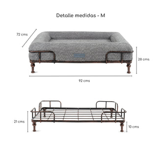 Cama Essential Memory Foam Gris con Base Soho