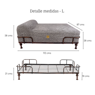 Cama Huge Memory Foam Gris con Base Soho