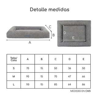 Cama Essential Memory Foam Gris