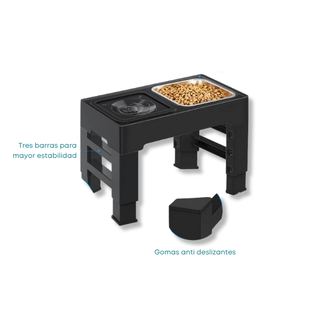 Alzador de platos para perros con altura ajustable
