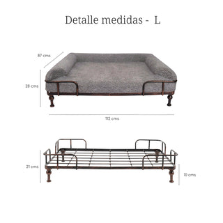 Cama Motion Care Gris con Base Soho