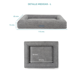 Cama Essential Memory Foam Gris con Base Artisan Lenga