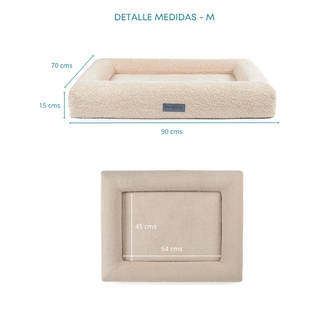 Cama Essential Memory Foam Beige con Base Artisan Lenga