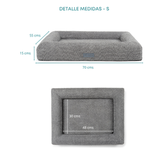 Cama Essential Memory Foam Gris con Base Artisan Lenga