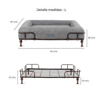 Cama Essential Memory Foam Gris con Base Soho