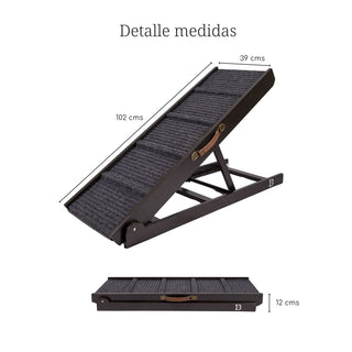 Rampa Oxford: detalle de medidas, 102 cm de largo, 39 cm de ancho y 12 cm de alto plegada